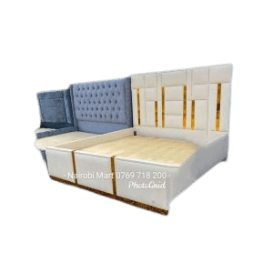 Modern luxury furniture bed frame modern leather bed big headboard Italian leather bed
