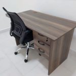 Wooden office desk and chair