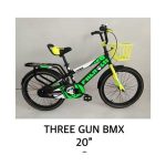 size 20 three gun kids adjustable bike with a front metallic basket and a heavy duty carrier Age 6 to 12 yrs