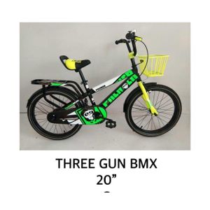 size 20 three gun kids adjustable bike with a front metallic basket and a heavy duty carrier Age 6 to 12 yrs