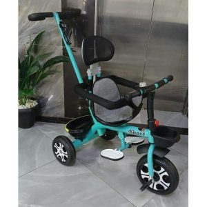 Push handle tricycle with closed safety belts Age 0 to 4 yrs