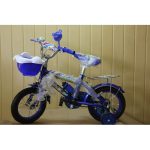 size 12 kids adjustable bike with a front basket and a carrier Age 2 to 5 yrs