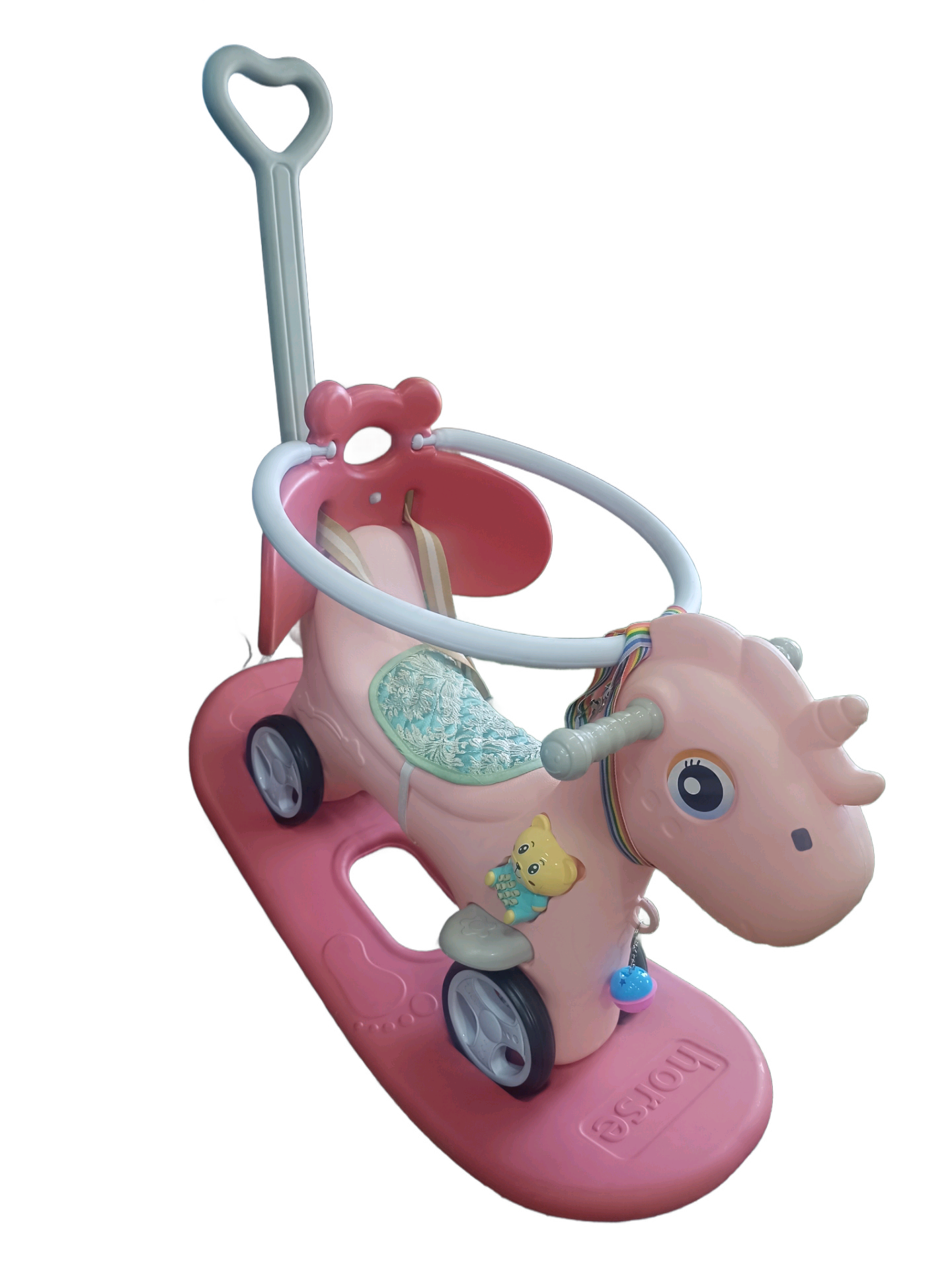 happy natty horse push handle ride