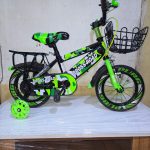 size 12 kids adjustable bike with a front metallic basket and a heavy duty carrier Age 2 to 5 yrs