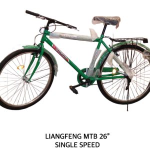 Size 26 adjustable mountain bike with a carrier ,gear and single speed