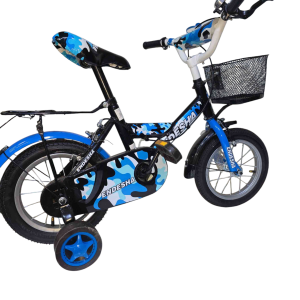 size 12 kids adjustable bike with a metallic basket and a carrier Age 2 to 5 yrs