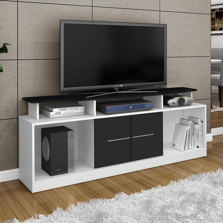 2 drawer tv stand with two open drawers